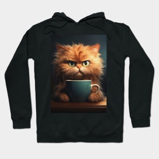 Funny Cat Drinking Hoodie